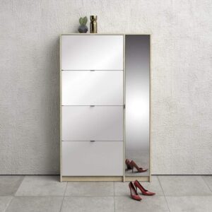 Shoes! Shoe cabinet 4+1 door - oak and mirror