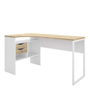 Function Plus Corner Desk - White