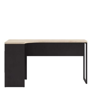 71980118gmak Function Plus Corner Desk 2 Drawers Black Matt and Oak_F Function Plus Corner Desk - Black and Oak