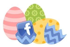Facebook logo and Easter eggs