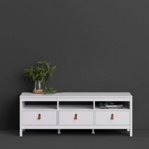 Barcelona TV unit 3 drawers in White