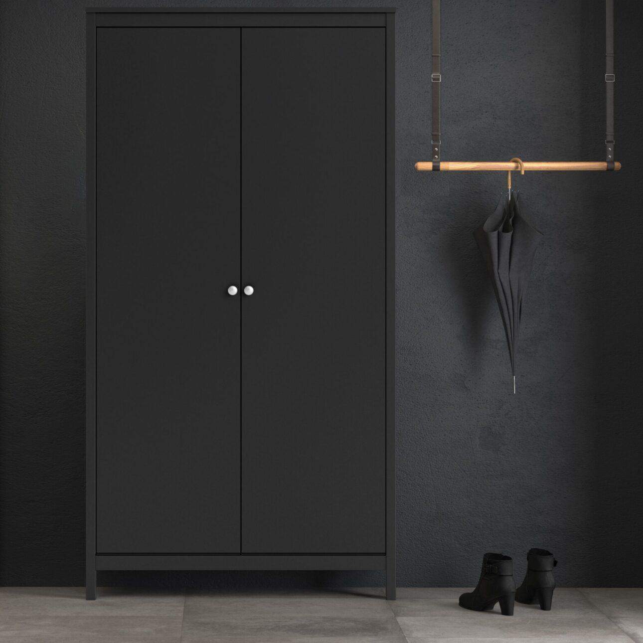 Madrid 2 Door Wardrobe - Black
