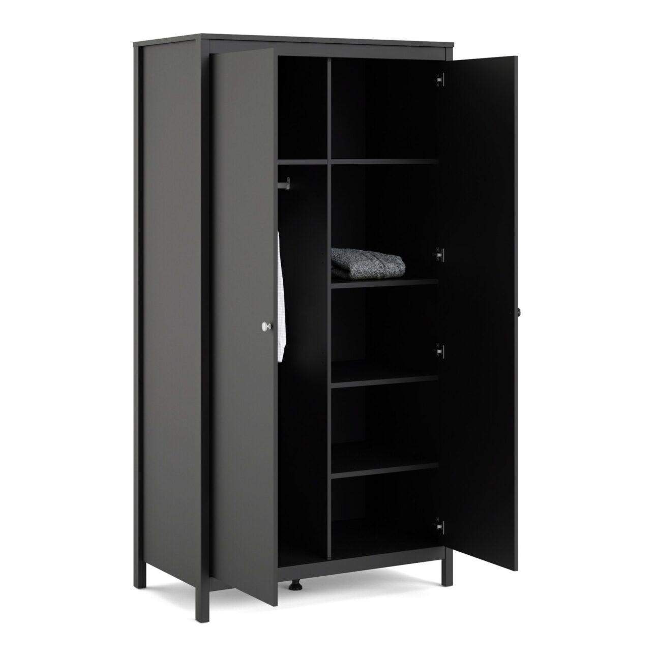 Madrid 2 Door Wardrobe - Black