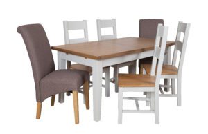 Melbourne French Grey Small Extending Dining Table and Chairs