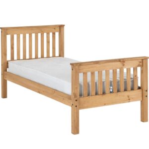 Monaco distressed pine single bed frame