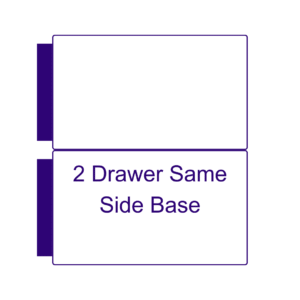 Bed base with 2 drawers same side of end section