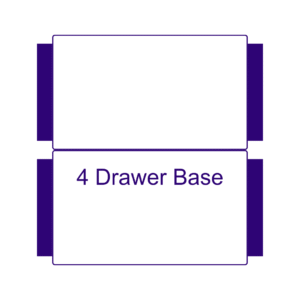 Bed base with 4 drawers