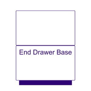 Bed base with large drawer in end section