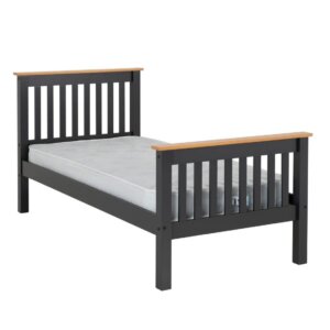 Monaco 3' Bed High Foot End - Grey & Oak Effect