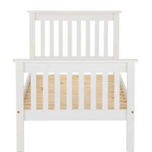 Monaco White Single Bed Frame