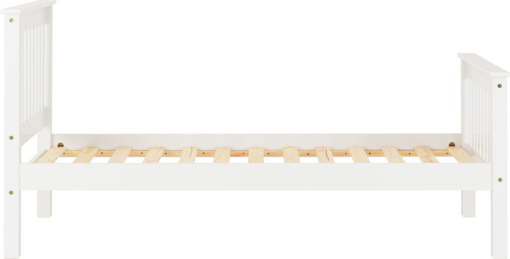 Monaco White Single Bed Frame