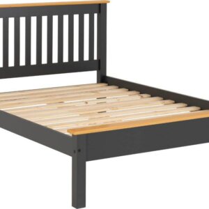 Monaco Grey King Size Low Foot Bed Frame