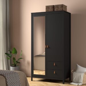 Barcelona Mirrored Wardrobe - Black