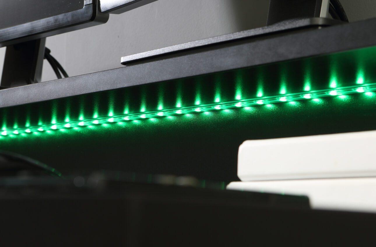 Tezaur Gaming Desk - Black led lights
