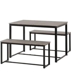 Lincoln Dining Set - Grey & Black