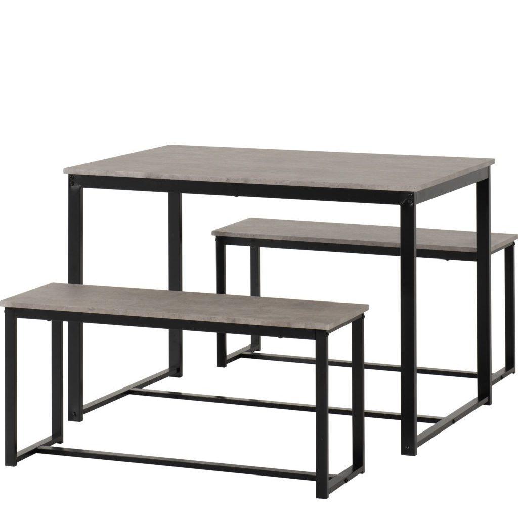 Lincoln Dining Set - Grey & Black