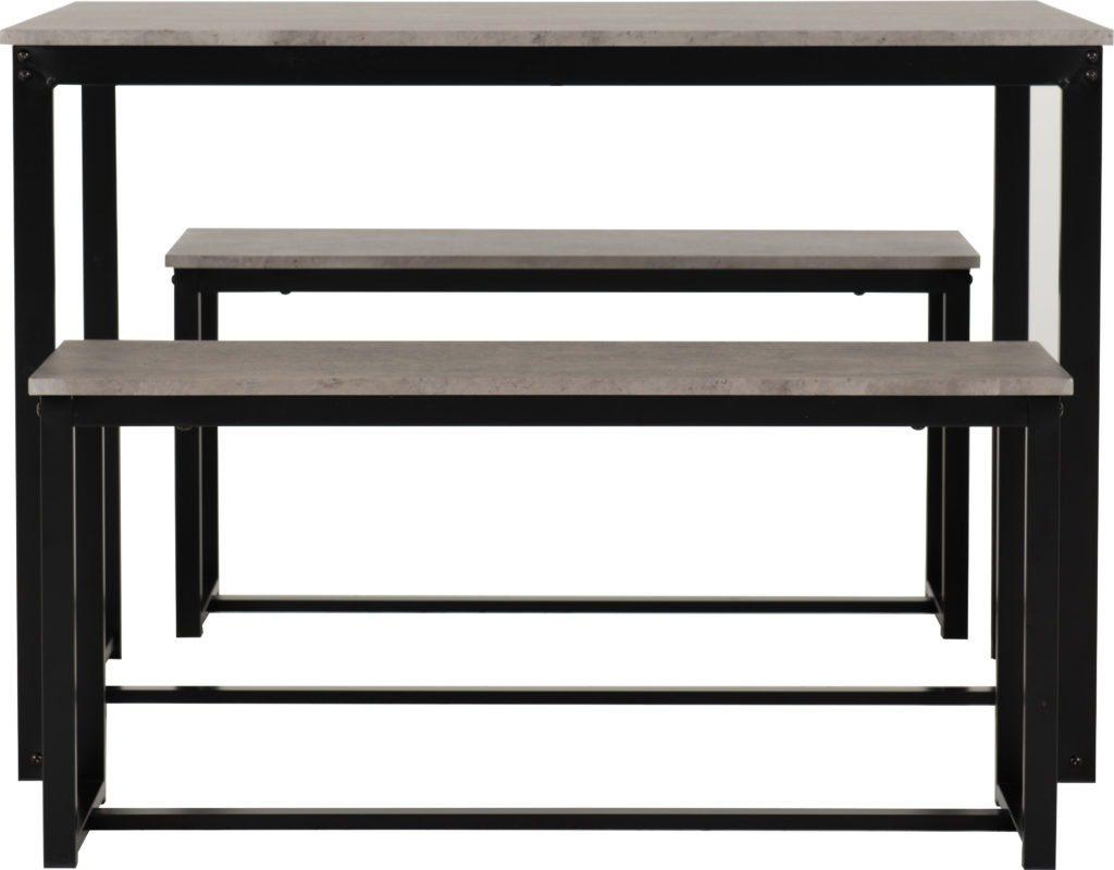 Lincoln Dining Set - Grey & Black