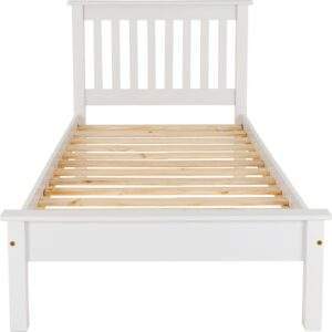 Monaco Single Bed - White Low End