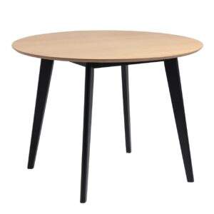 Roxby Small Round Dining Table Oak & Black