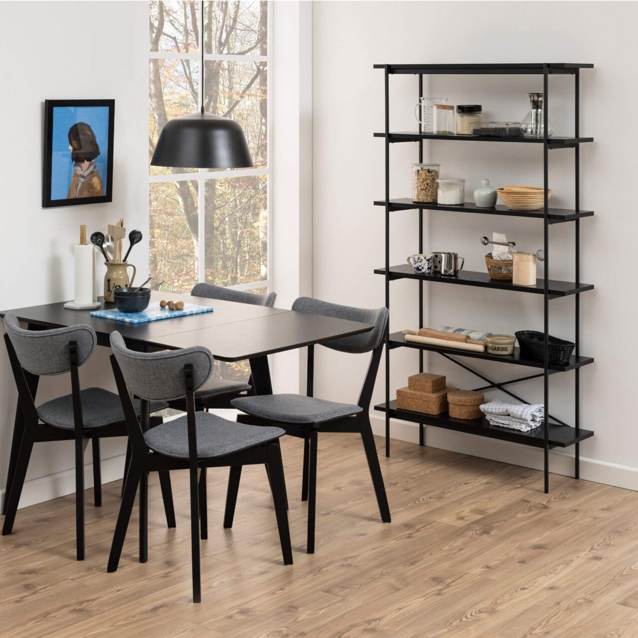 Angus Black Bookcase