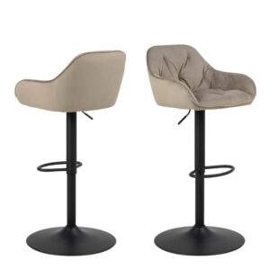 Brooke Beige Swivel Bar Stool - Pair