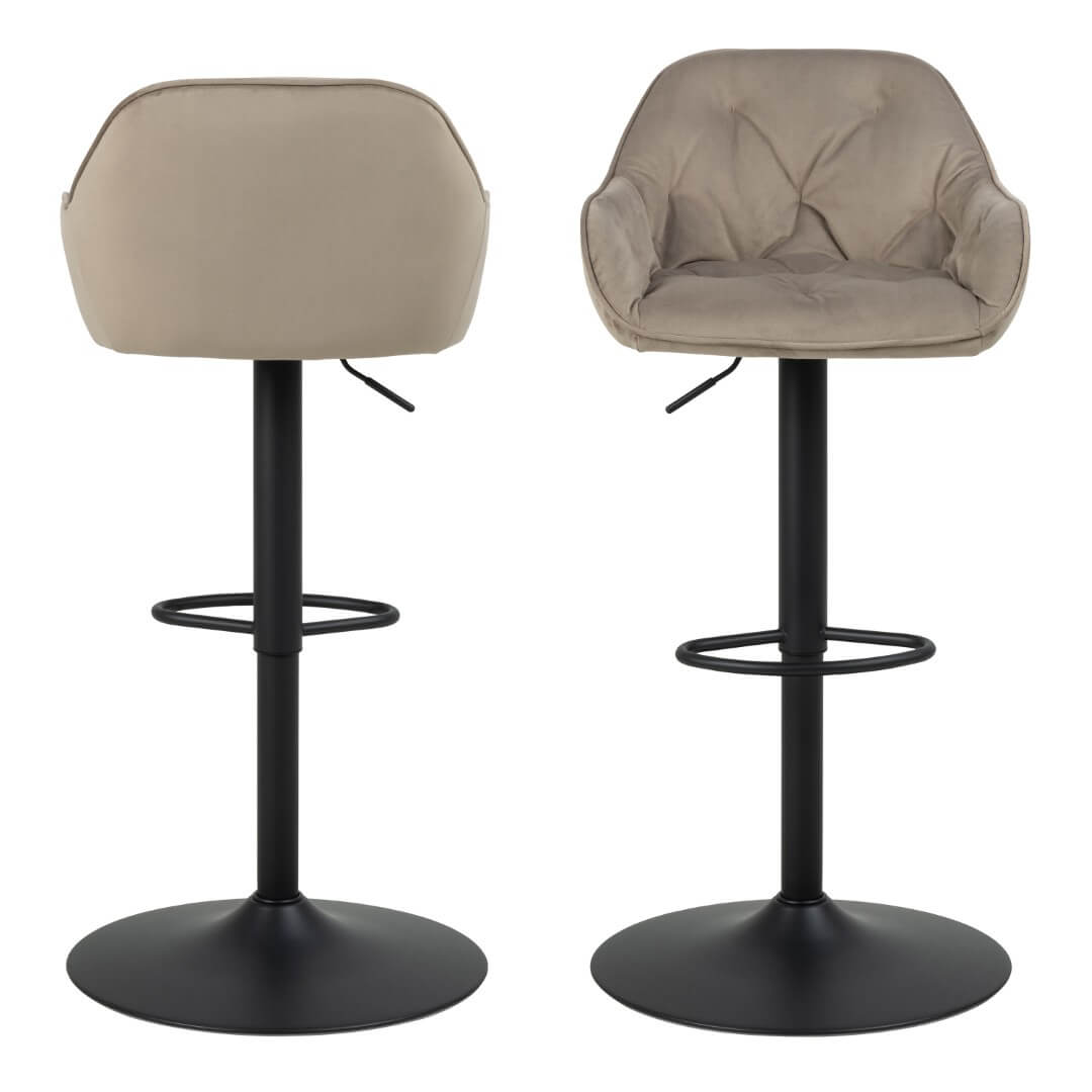 Brooke Beige Swivel Bar Stool - Pair