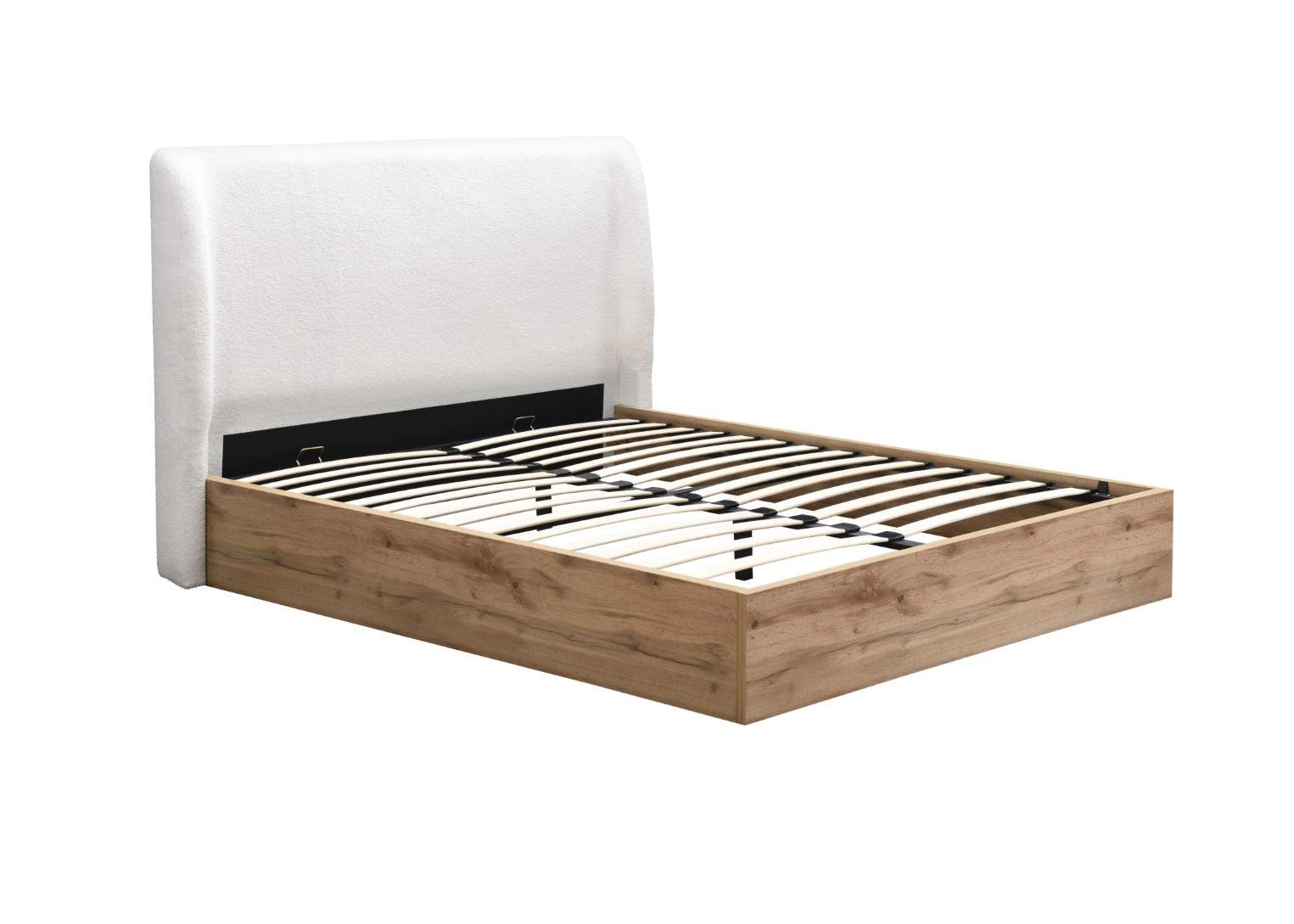 Halfden Double Ottoman Bed - White