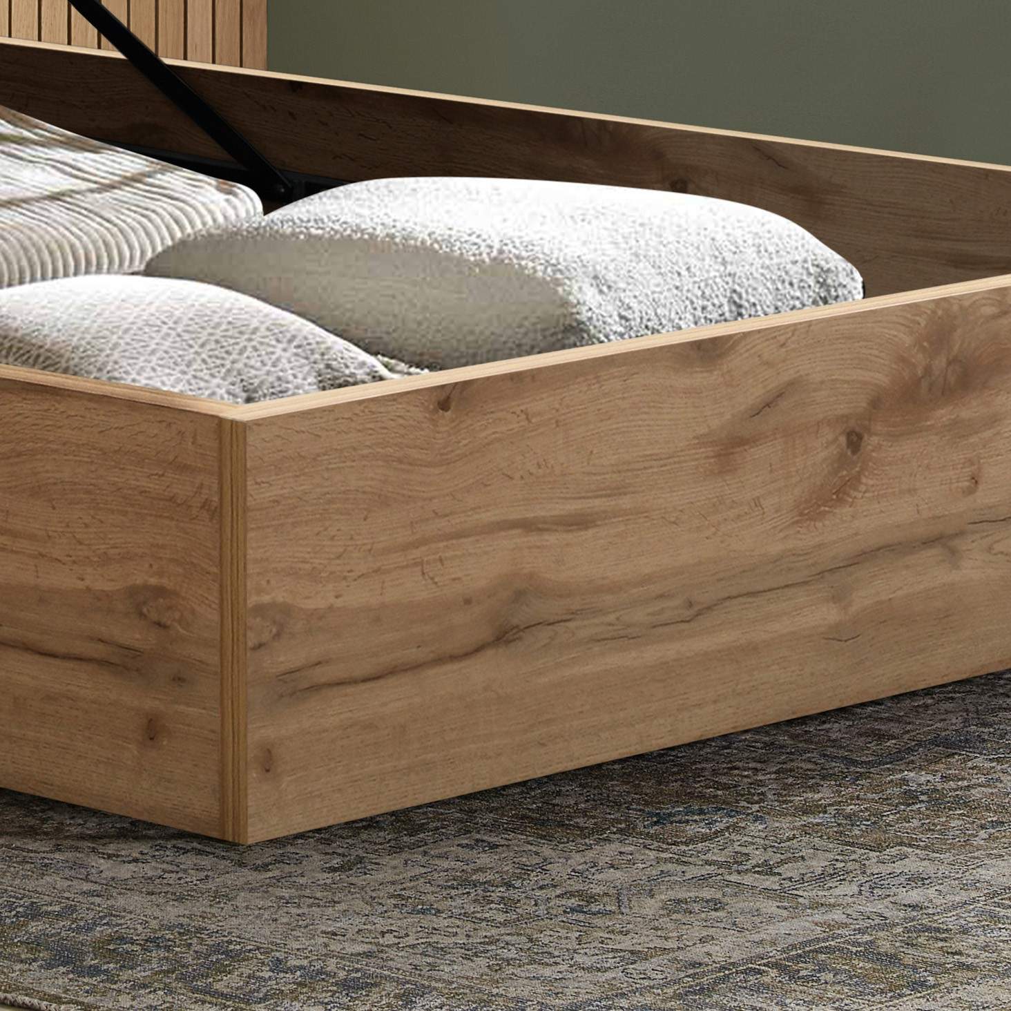 Halfden Double Ottoman Bed - White