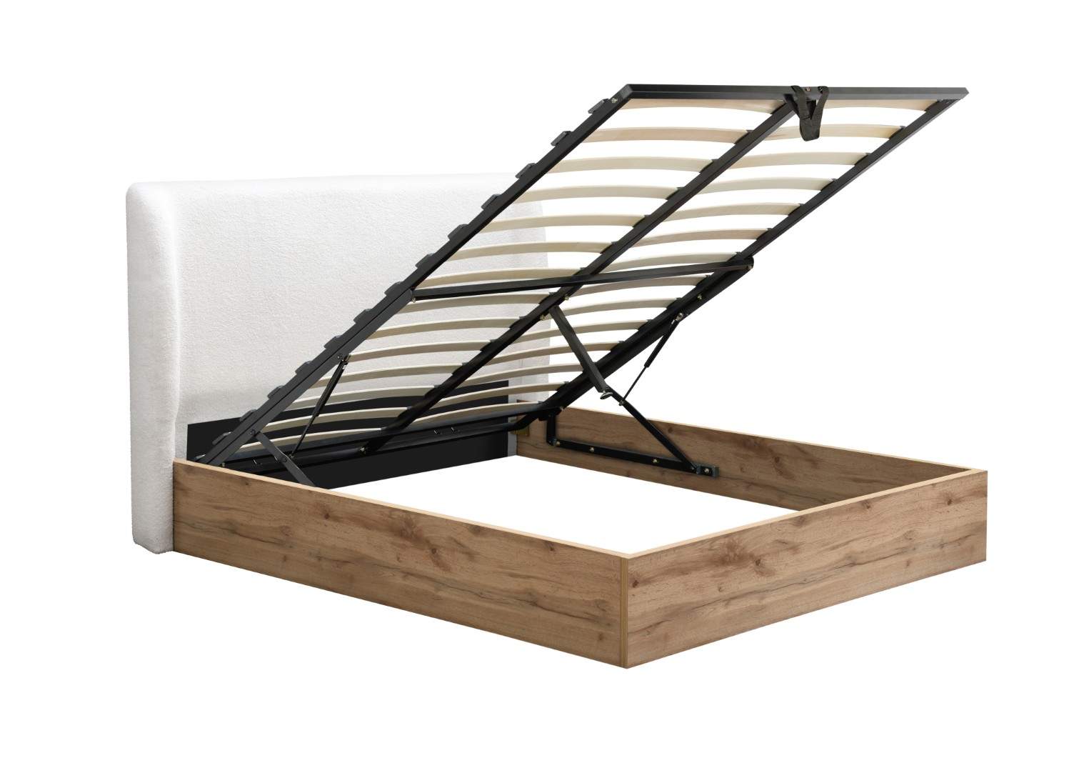 Halfden Double Ottoman Bed - White