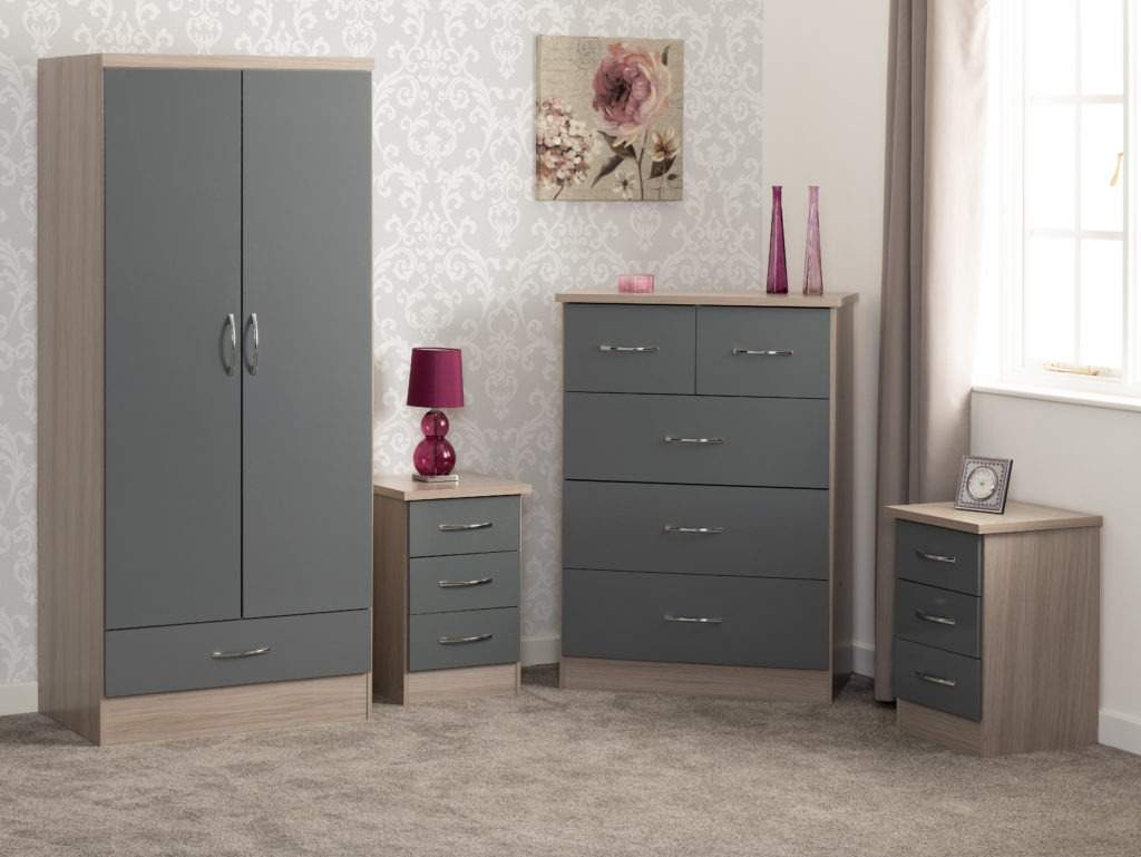 Nevada 2 door wardrobe - Grey