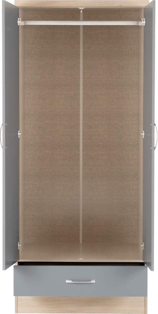 Nevada 2 door wardrobe - Grey
