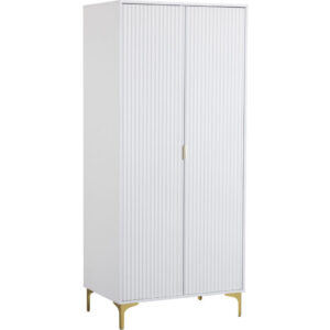 Miami 2 door wardrobe - White and gold