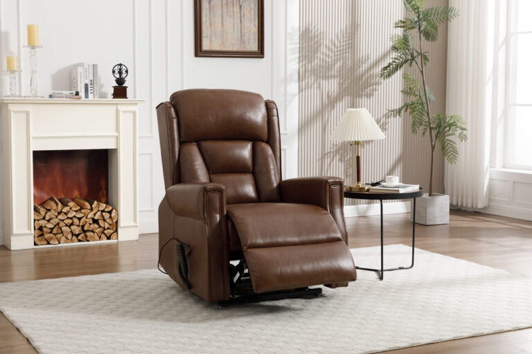 Chestnut Leather Tuscany Riser Recliner Chair