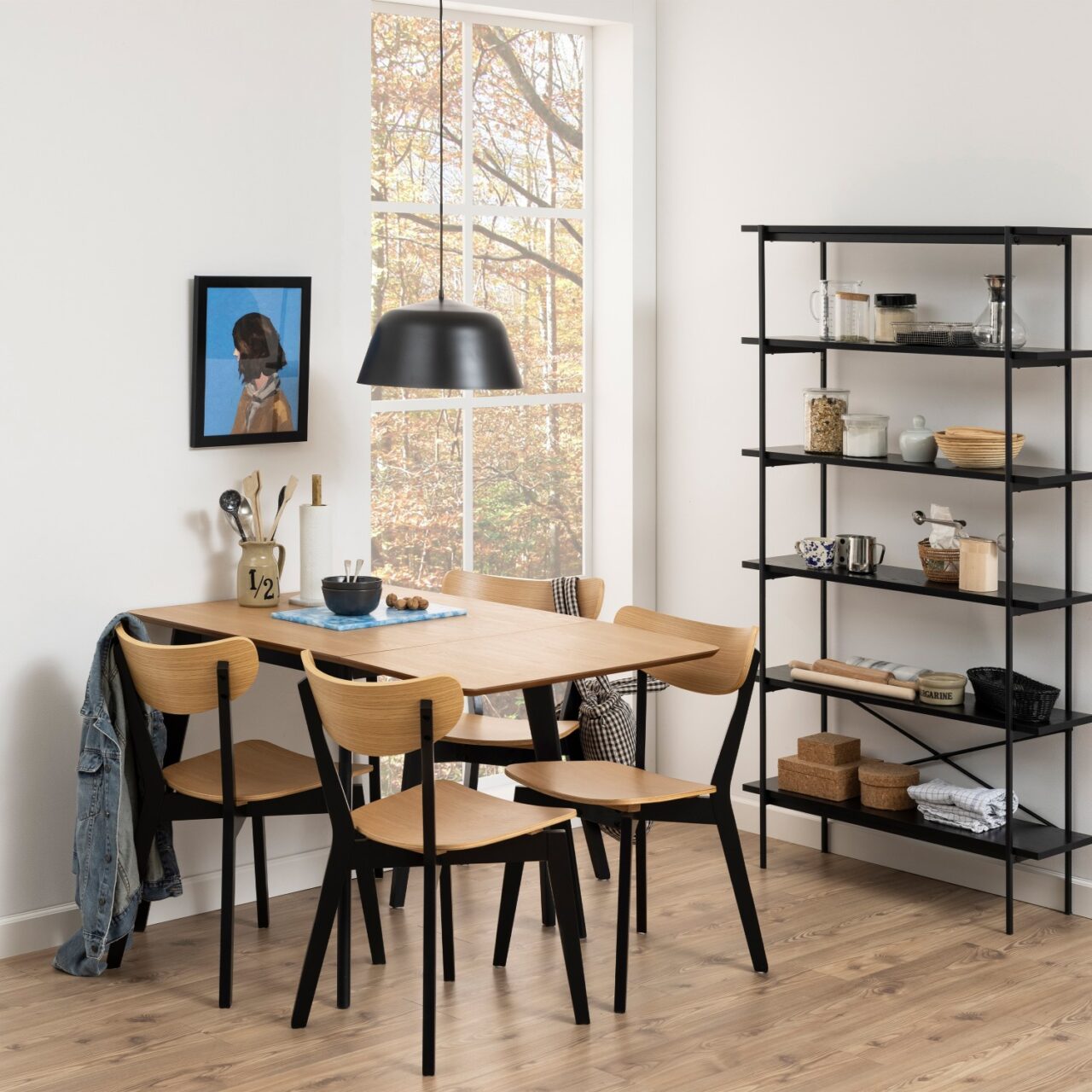 Roxby extending dining table and 4 chairs