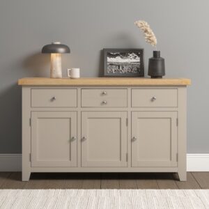 Windsor 3 Door 3 Drawer Sideboard – Putty and Oak